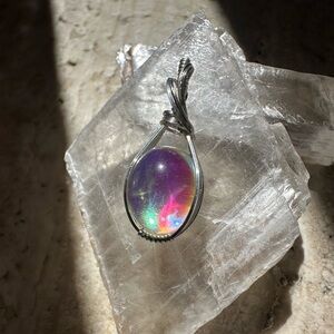 Sterling Silver Mystic Opal Necklace Pendant